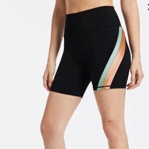IVL Collective Striped Bike Short jet Black sz 6 NWT